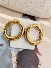 Load image into Gallery viewer, Organic Oval Stud Earrings