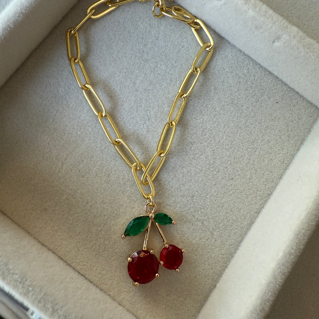 Paper Clip Cherry Bracelet