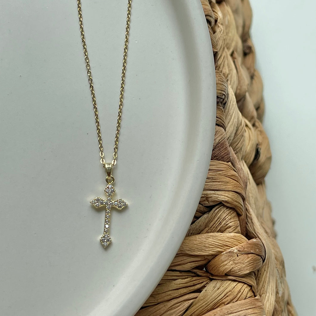 Small Cross Necklace Silver