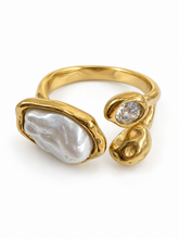 Load image into Gallery viewer, Pearl CZ Duo Ring
