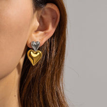 Load image into Gallery viewer, Gold and silver Heart Earrings
