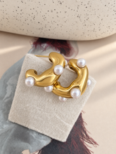 Load image into Gallery viewer, Pearl Hoops Earrings
