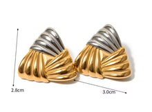 Load image into Gallery viewer, Gold &amp; Silver Triangular Earrings
