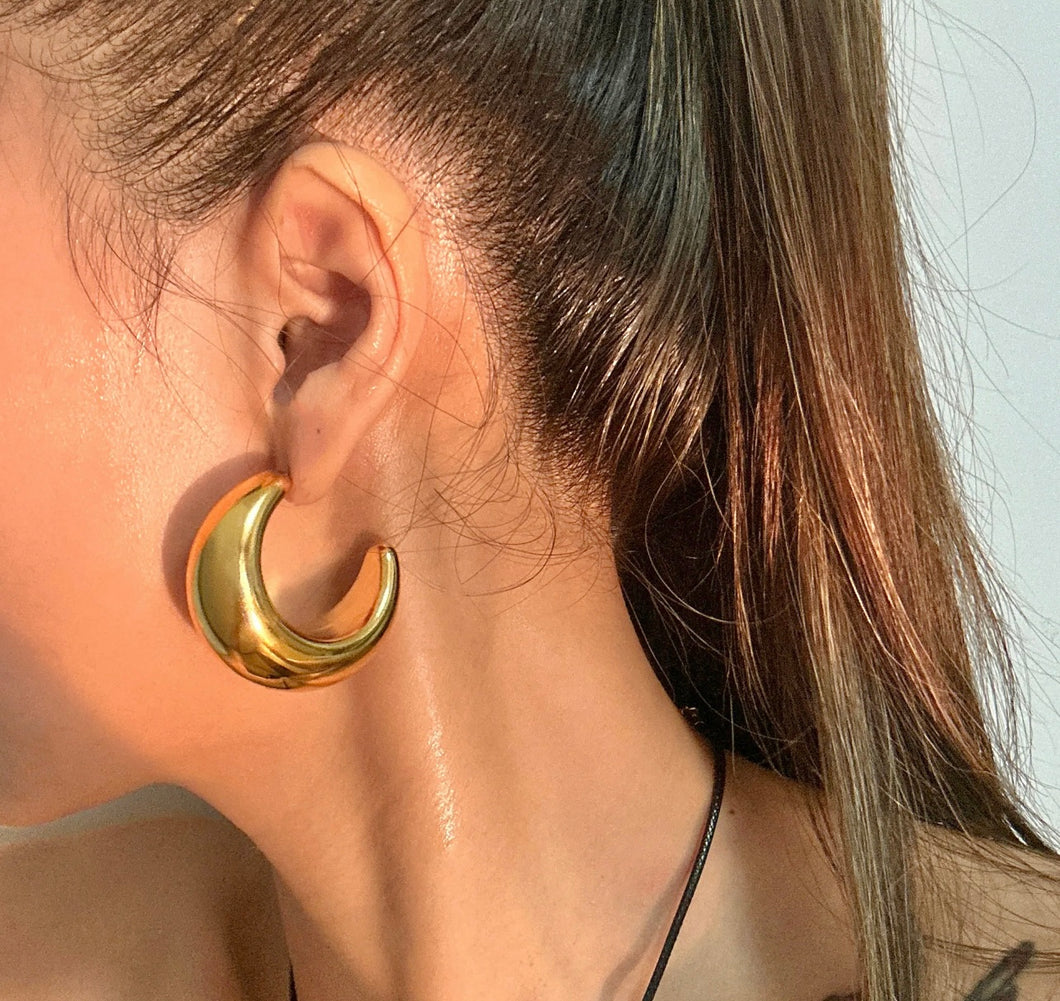 Moon Gold Hoops