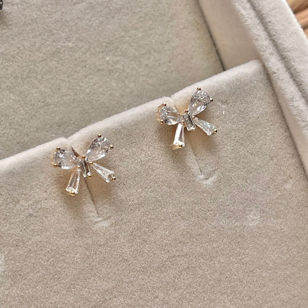 Mini Bow Gold Earrings