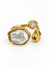 Load image into Gallery viewer, Pearl CZ Duo Ring
