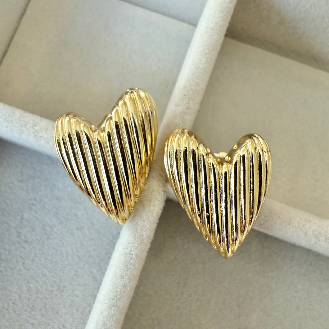 Flat Heart Earrings