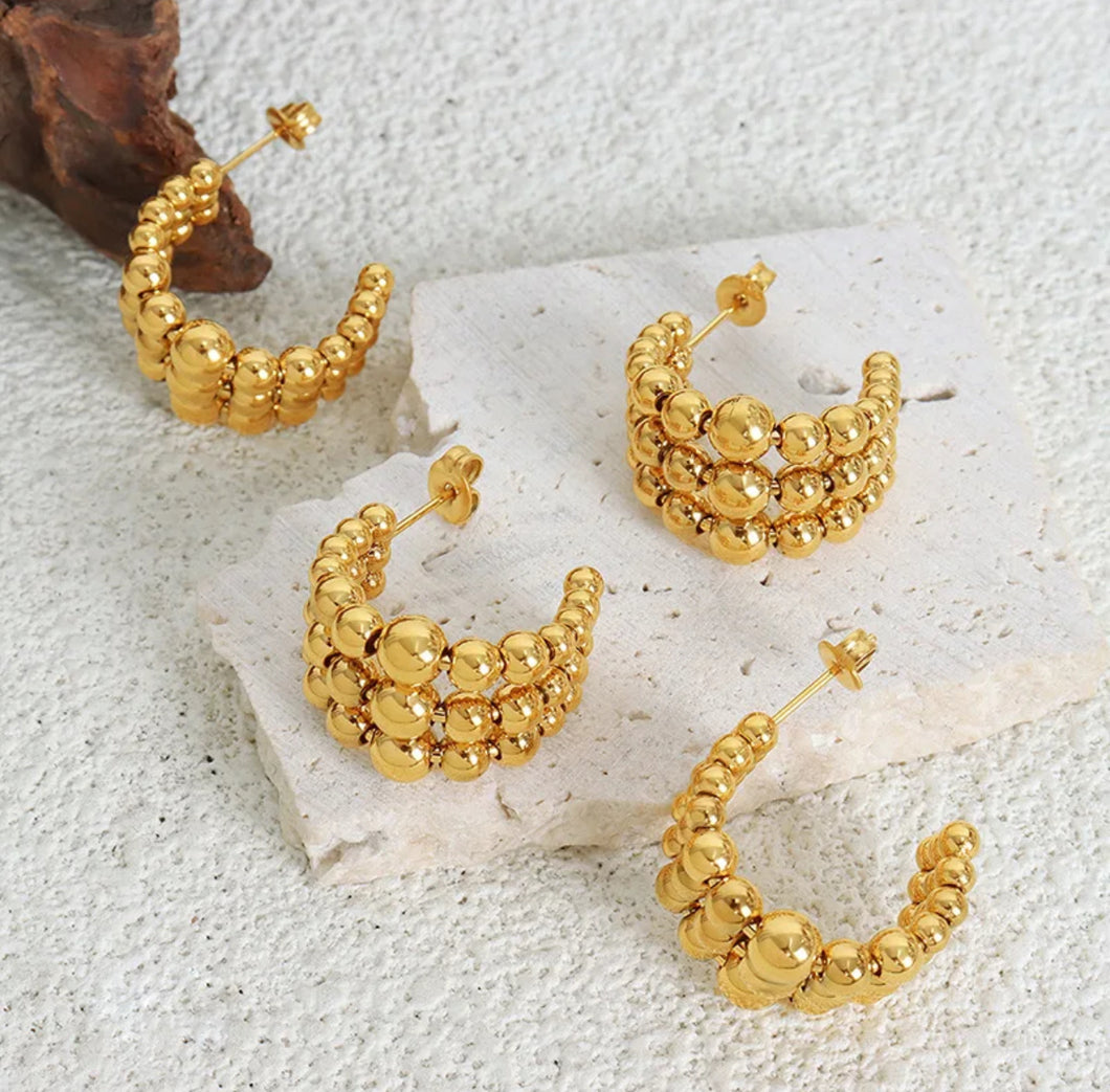 Golden Beads Earrings