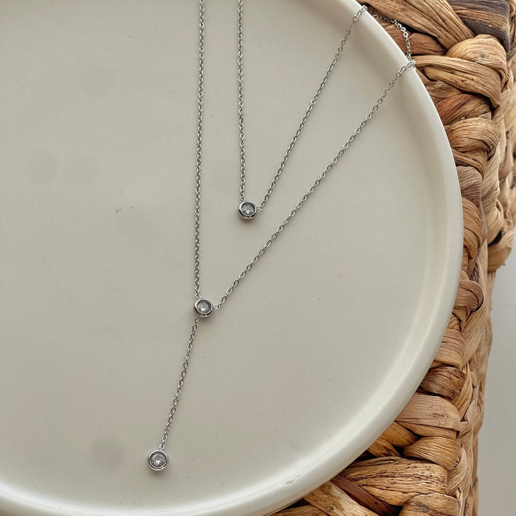 Silver Double Necklace