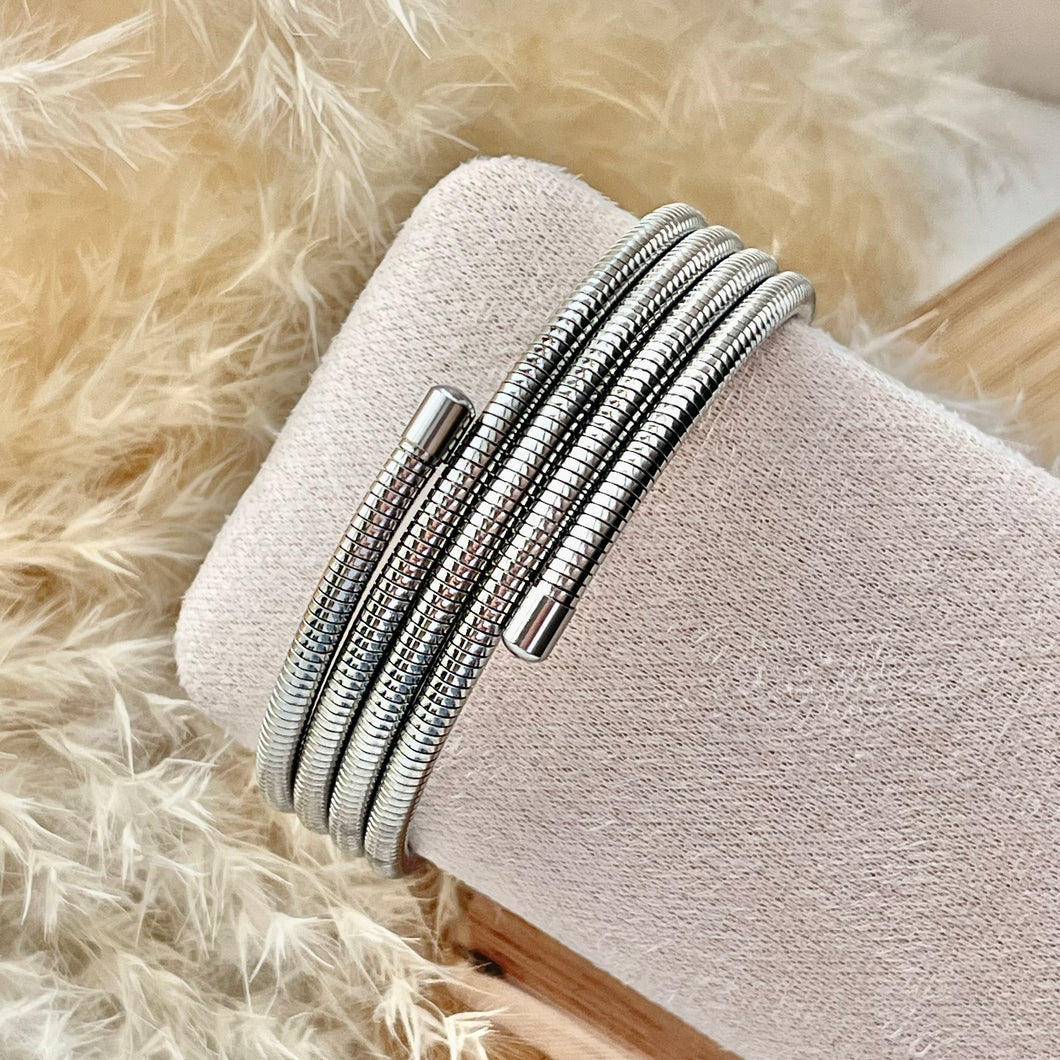 Silver Spiral Bangle