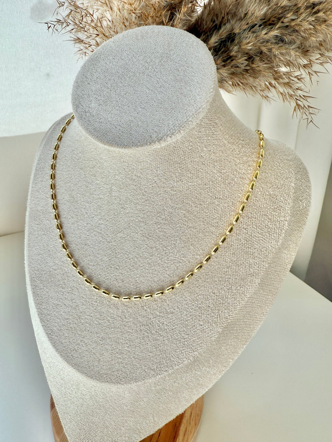 Golden Oval Beads Necklace