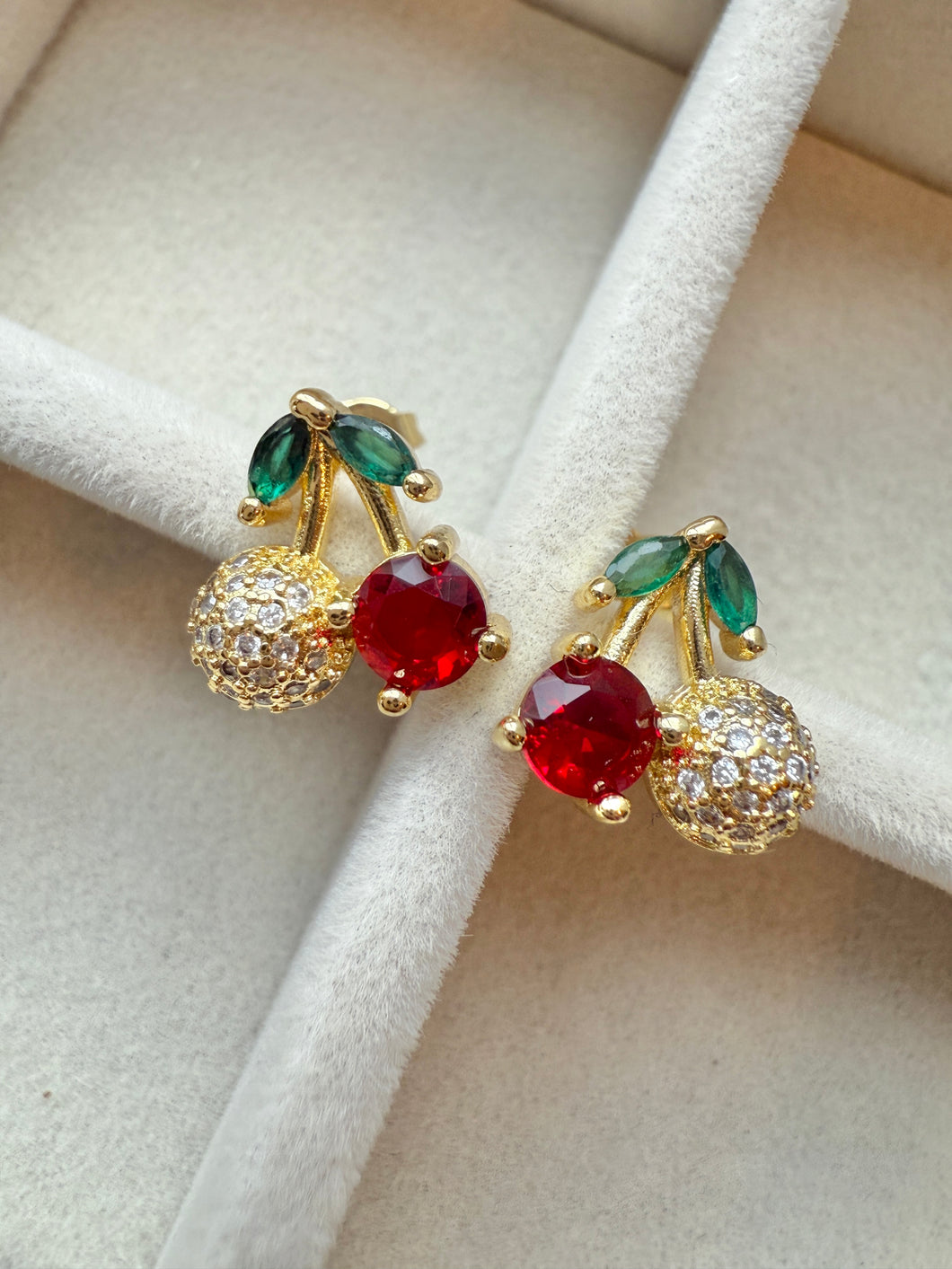 Red Cherry Sparkle Earrings
