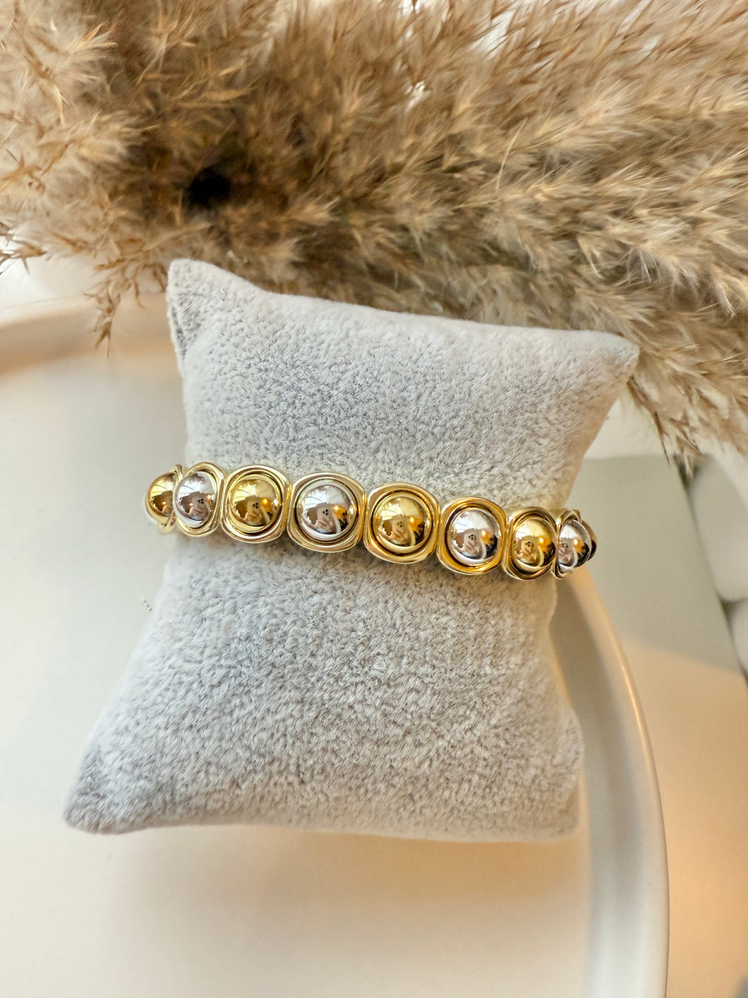 Beaded Glam Bracelet - Gold / Bicolor / Pearl