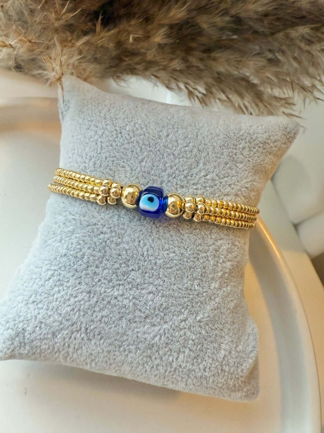Adjustable Triple Beads Evil Eye Bracelet