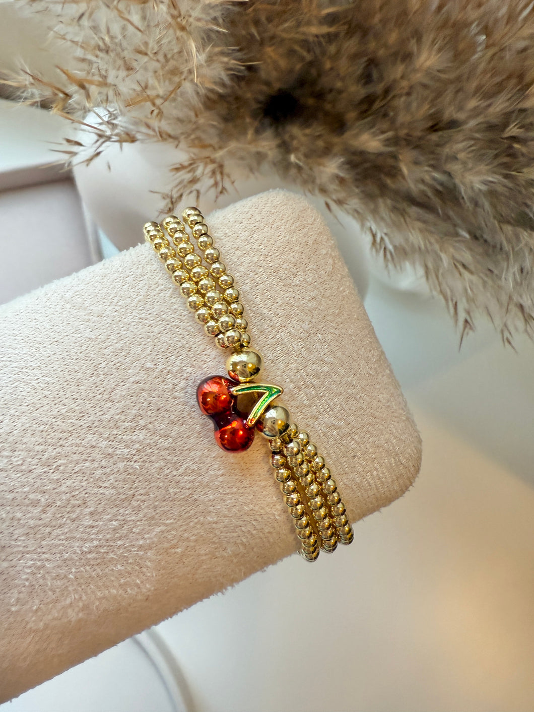 Triple Beads Cherry Bracelet