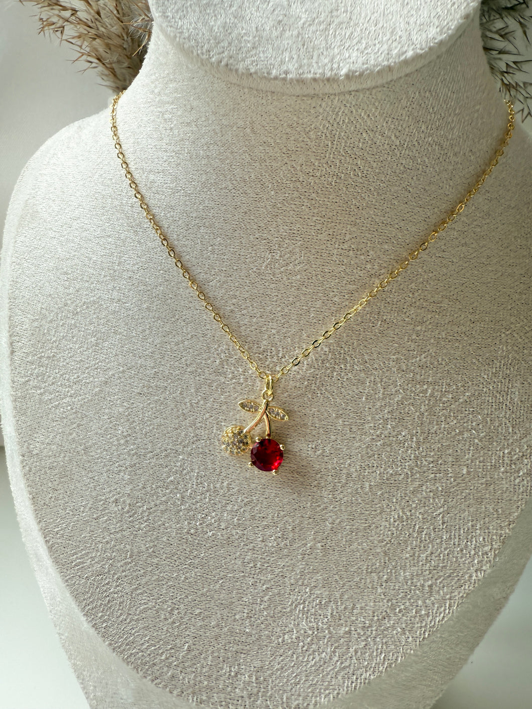 Cherry Red Sparkle Necklace