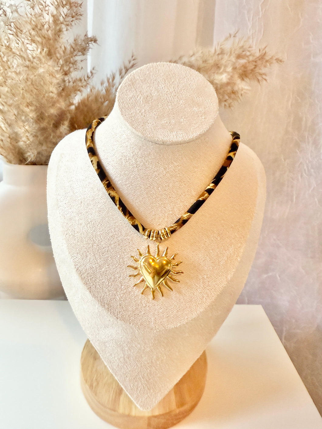 Animal Print Heart Bandana Necklace