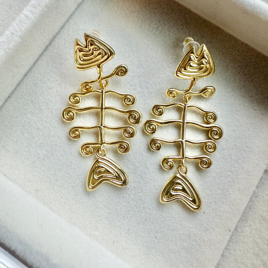 Fish Bone Earrings