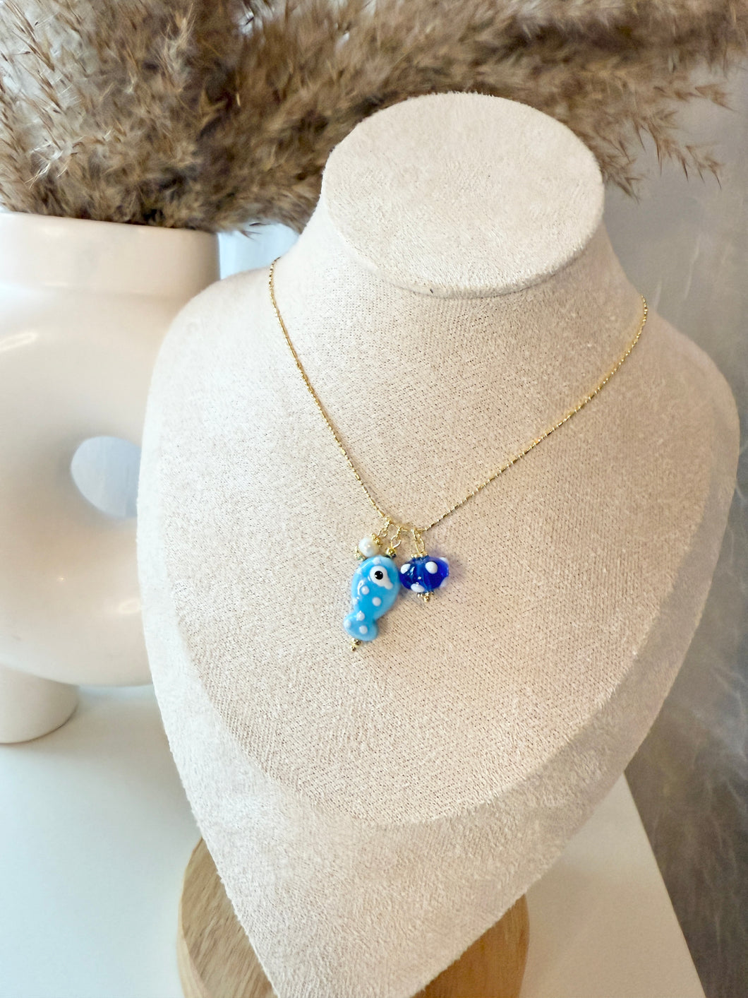 Sea Beads Fish Blue Necklace