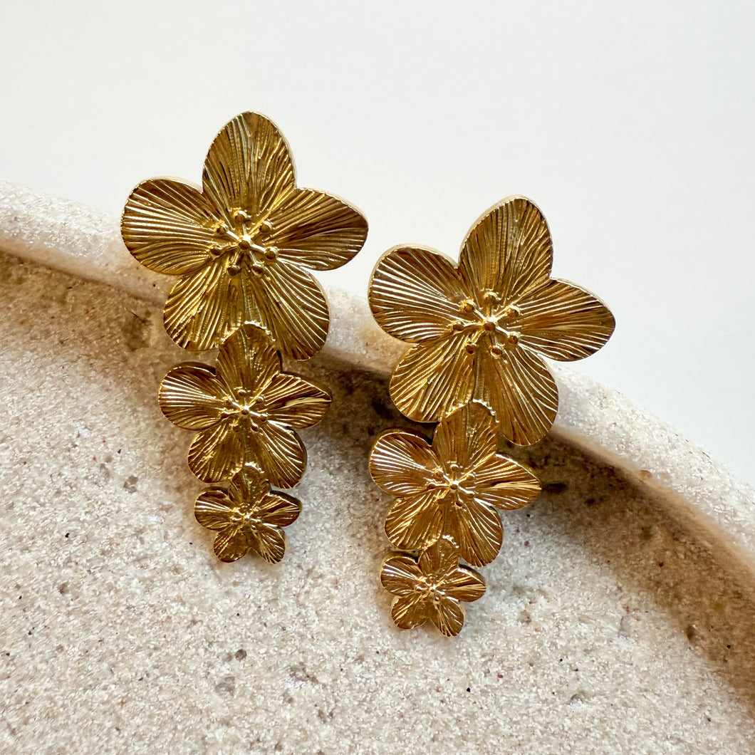 Triple Flower Earrings
