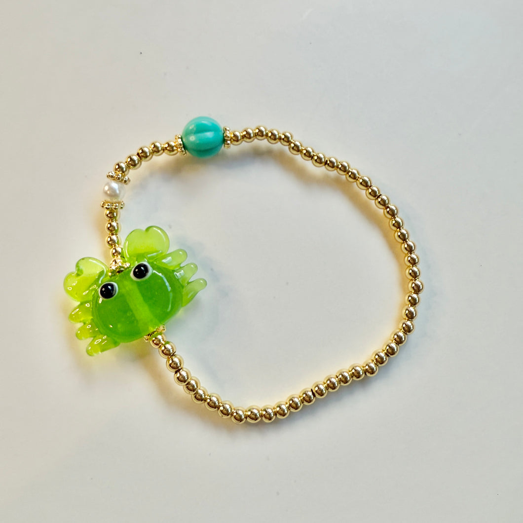 Sea Beads Crab Green Bracelet
