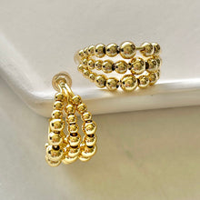 Load image into Gallery viewer, Beads Gold Hoops

