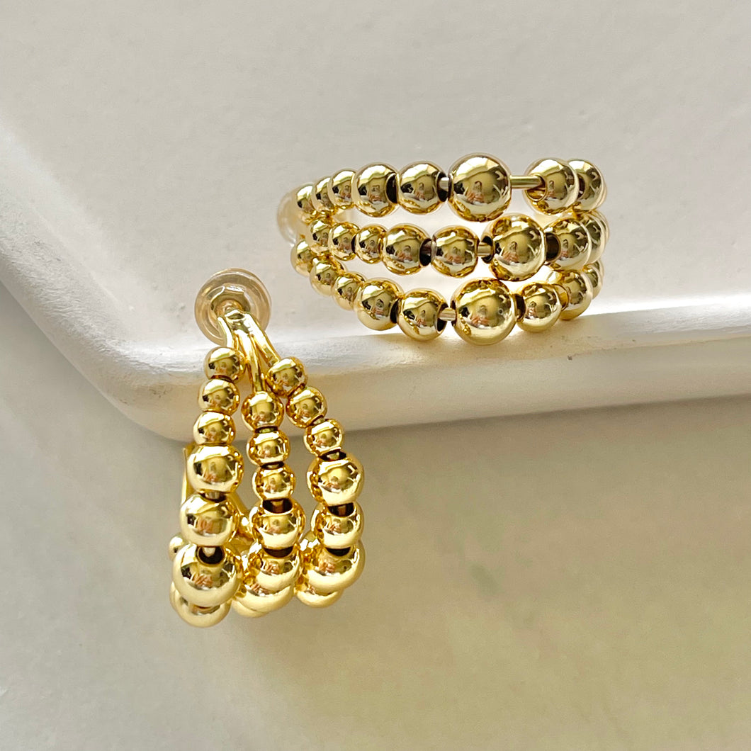 Beads Gold Hoops