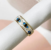 Load image into Gallery viewer, White Enamel Evil Eye Ring
