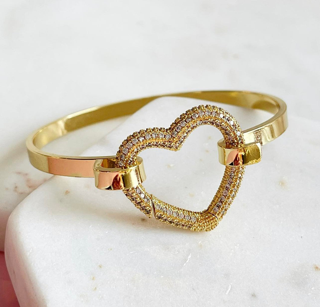 Crystal Heart Bangle