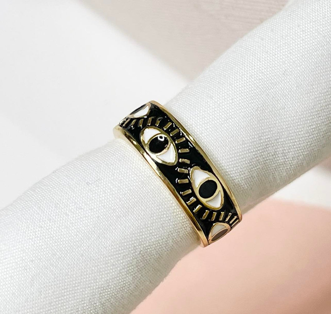 Enamel Eye Ring