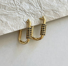 Load image into Gallery viewer, Black Zirconia Earrings
