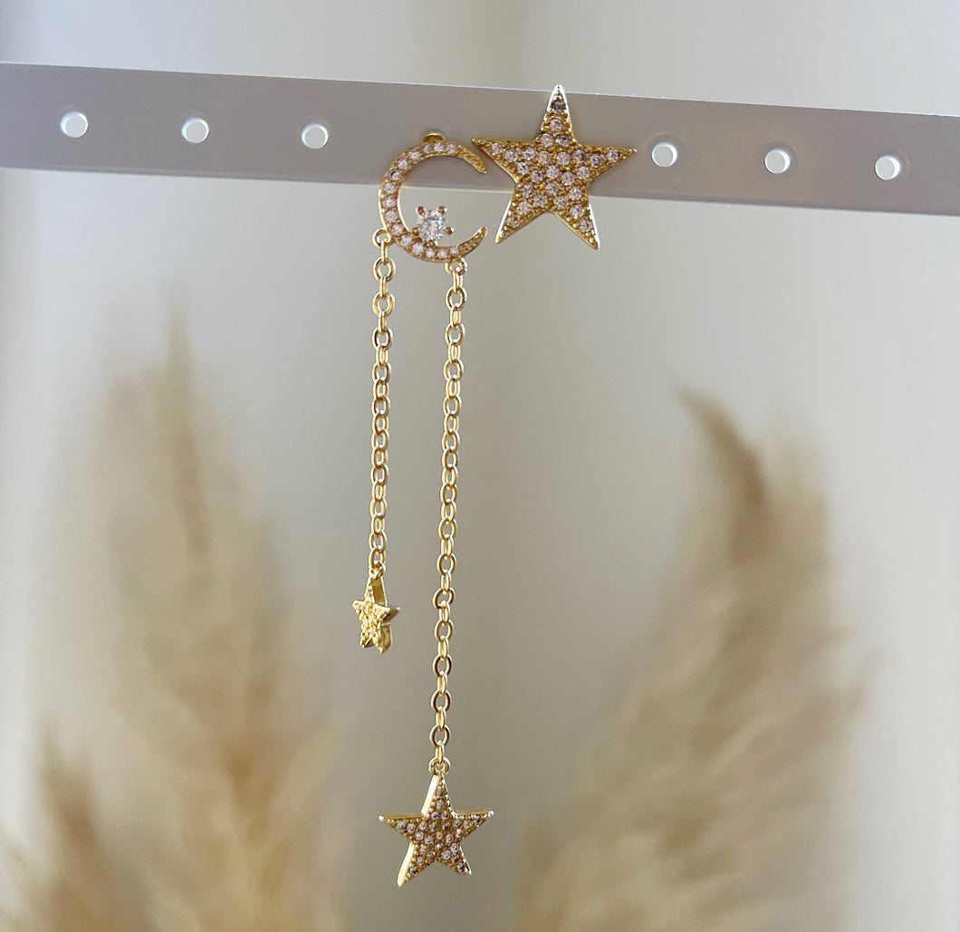 Moon and Star Earrings