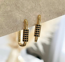 Load image into Gallery viewer, Black Zirconia Earrings

